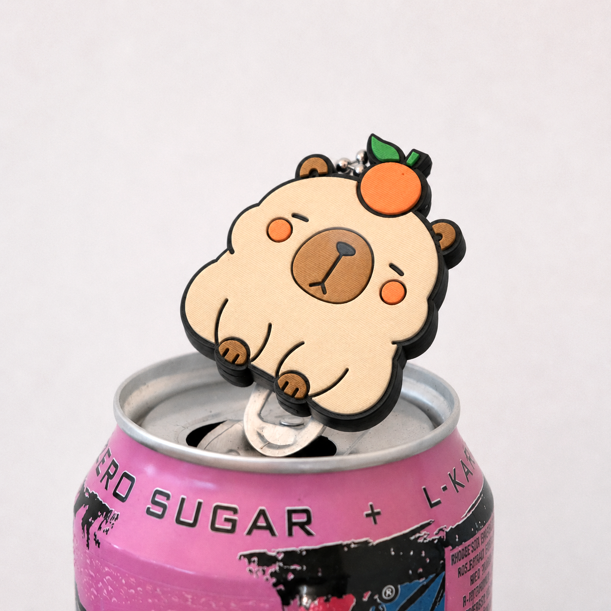 Soda Can Opener - Cute Capybara with Mandarin Orange - Image 3