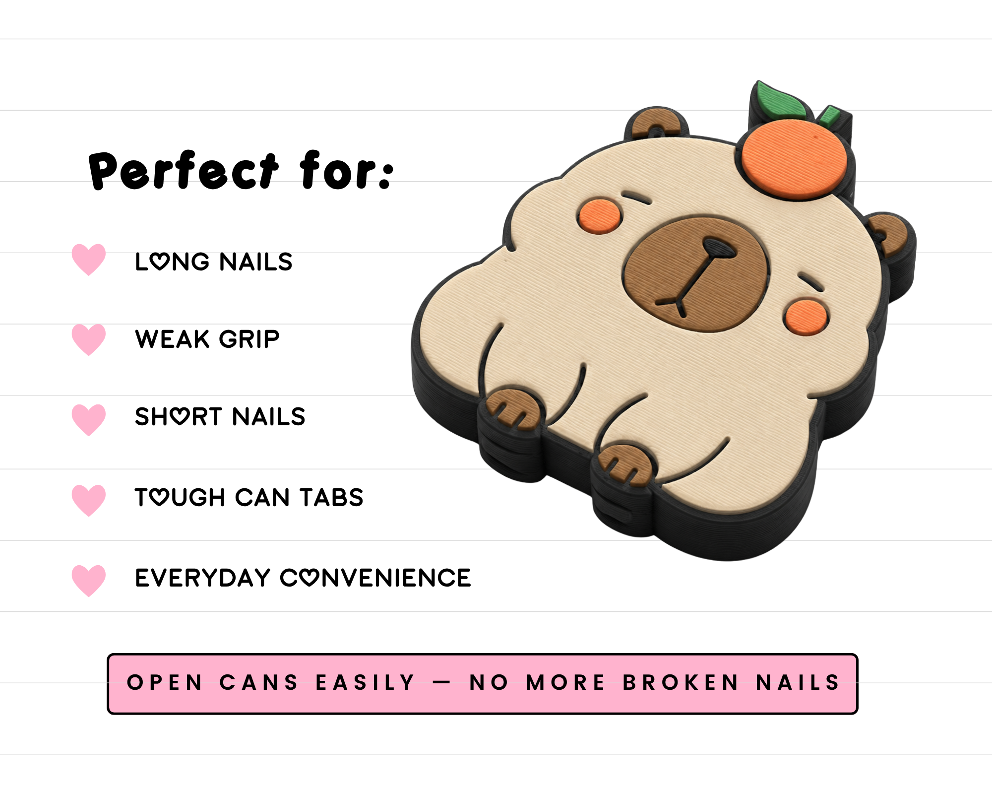 Soda Can Opener - Cute Capybara with Mandarin Orange - Image 2